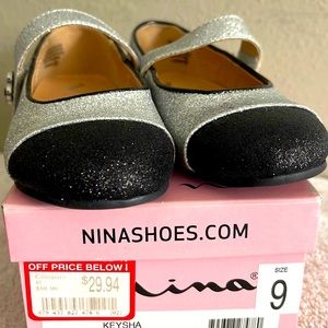 Keysha Silver Baby Girl 
Size 9 Nina Toddler Shoes